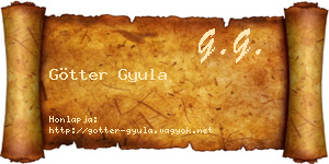 Götter Gyula névjegykártya